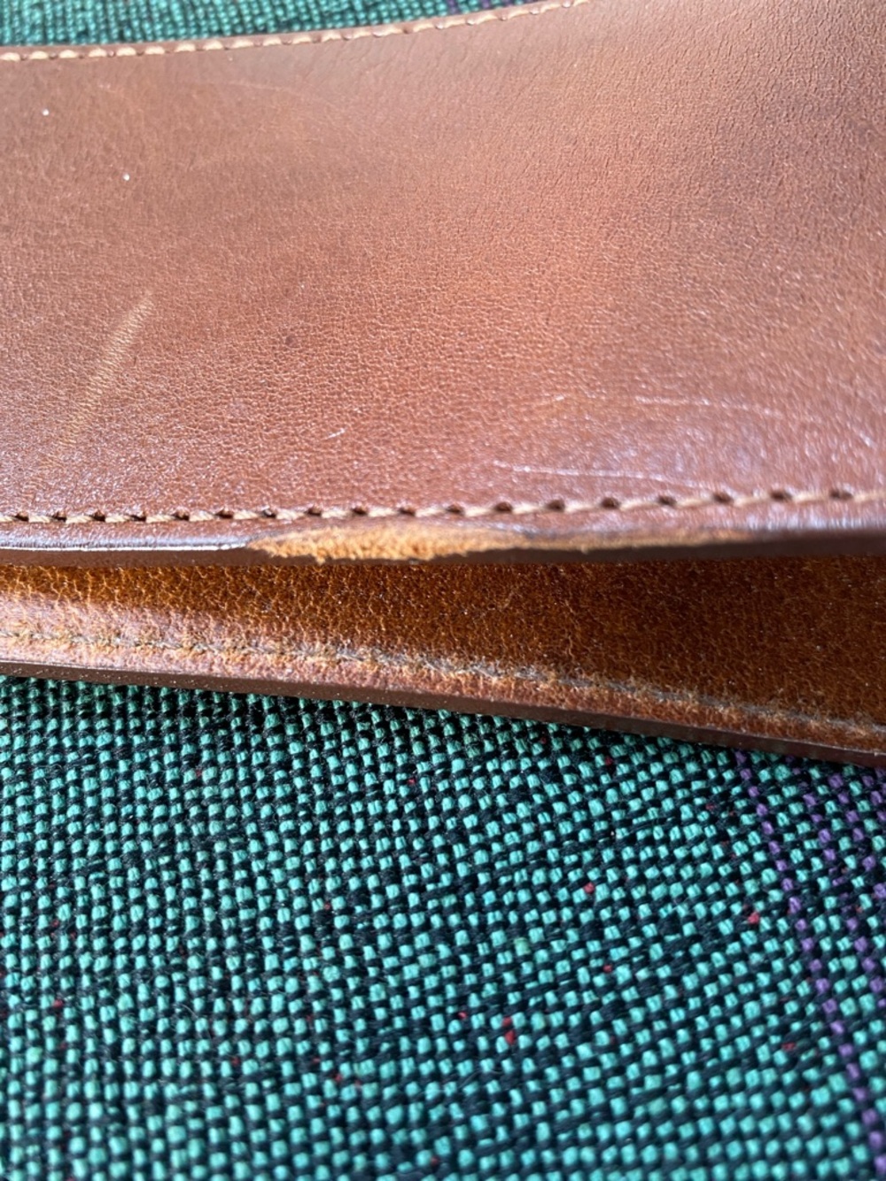 Italian Leather Belt with Brass Buckle - Picture 3 of 8